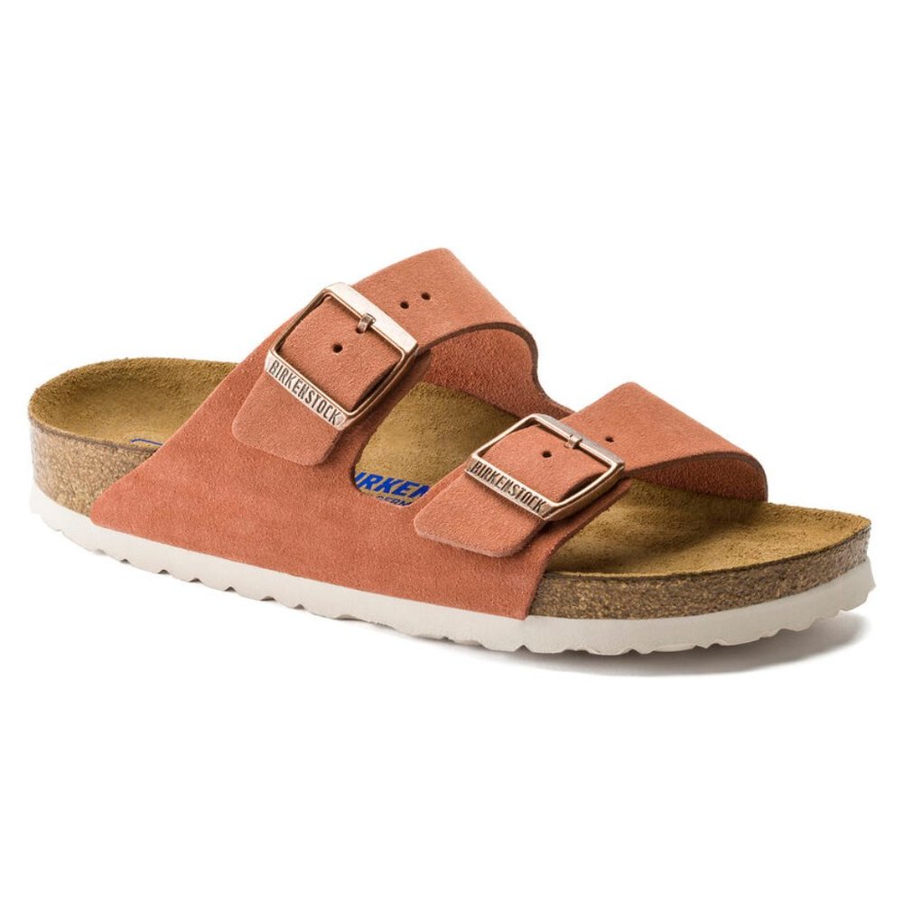 Birkenstock Arizona Sandal - Earth Red, Soft Footbed, Suede Leather, size 37 / 6